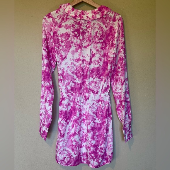 For Love & Lemons Devon Long Sleeve Pink Shirt Dress NWT Size Small - Picture 3 of 8